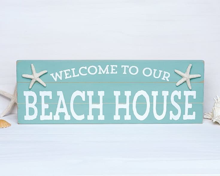 Welcome to Our Beach House Sign Coastal Decor Rustic Beach Style Decor ...