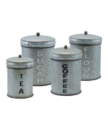 Metal Canisters, Canister Sets, Zulilyfinds, Jar, Kitchen, Decor, Tin ...
