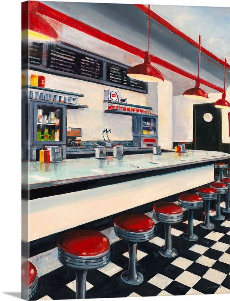 Diner | Diner, Canvas wall art set, Retro diner