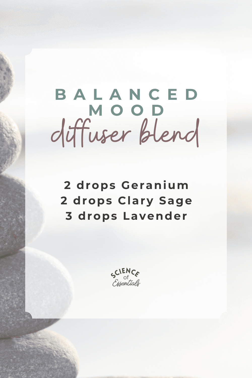 Balanced mood diffuser blend, geranium, clary sage, lavender, science ...