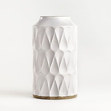 White Vases | Crate and Barrel | Chevron vase, Crate and barrel, Vases ...