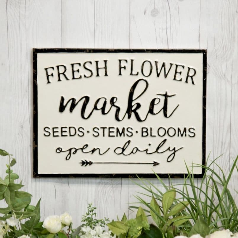Fresh flower market - Flower market - Plant signs - Wall signs diy ...