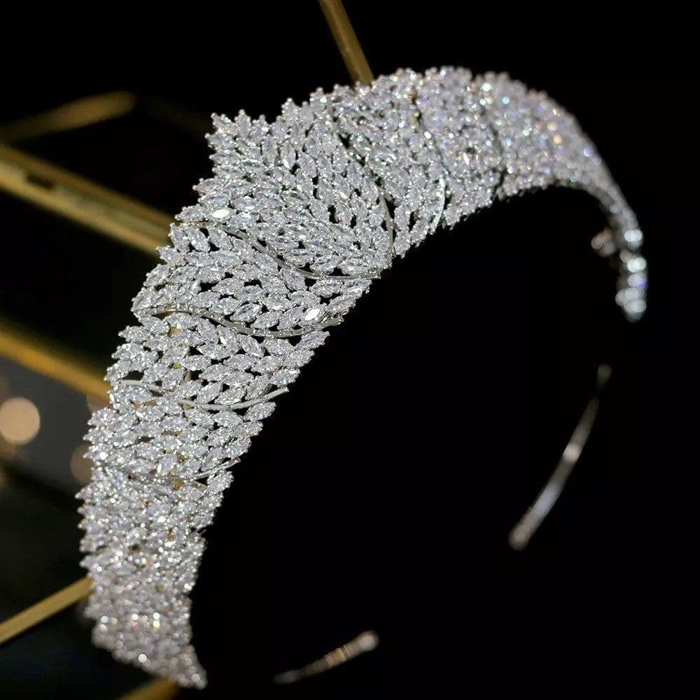 Swarovski Crystal tiara, Princess Natural Zircon Tiara , Zircon Wedding ...