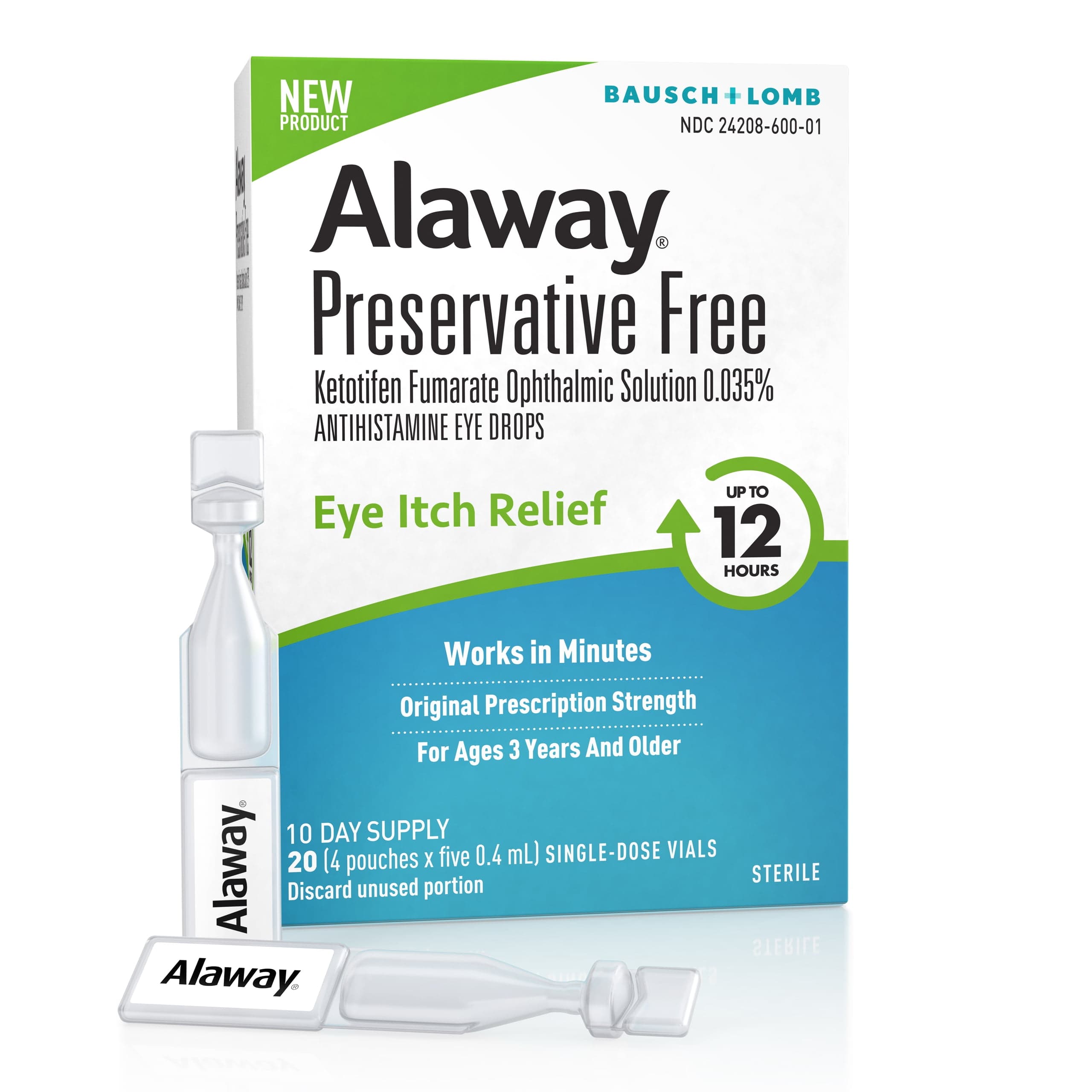 Alaway Eye Drops, Preservative Free Antihistamine Eye Drops for up to ...