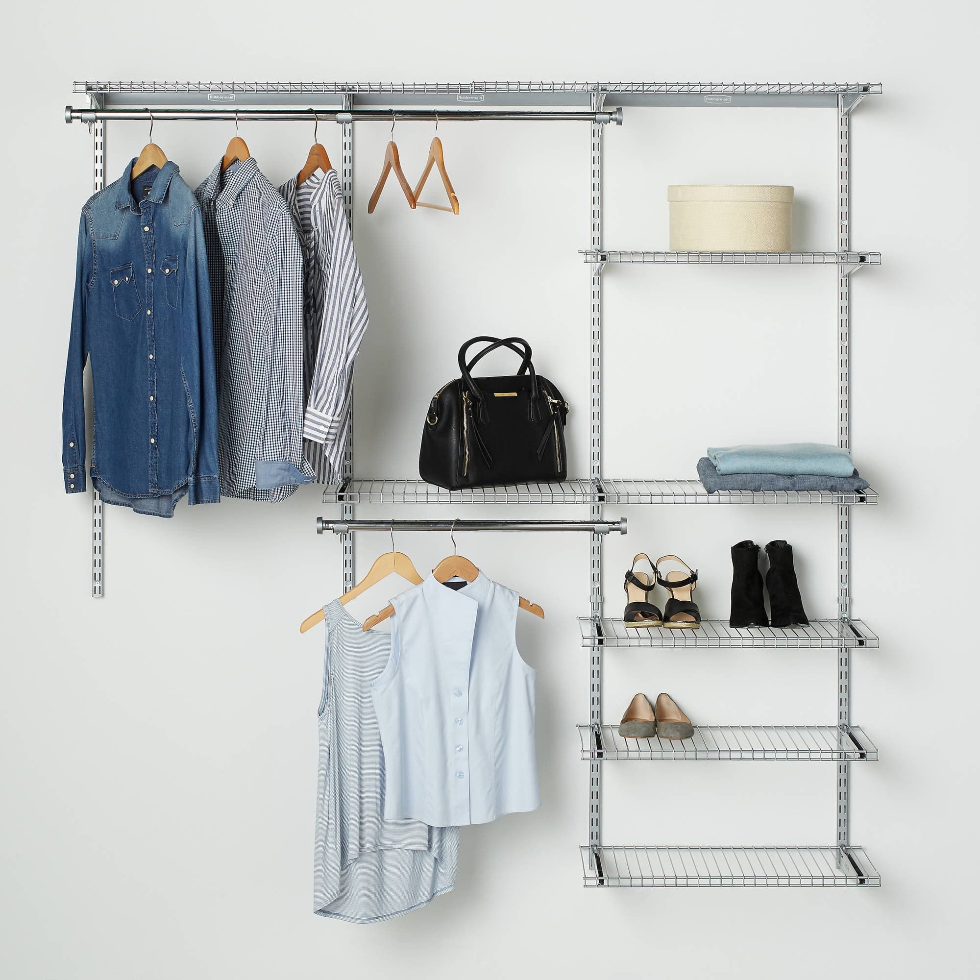 Rubbermaid Configurations Closet Kits, 3'-6', Deluxe, Titanium ...