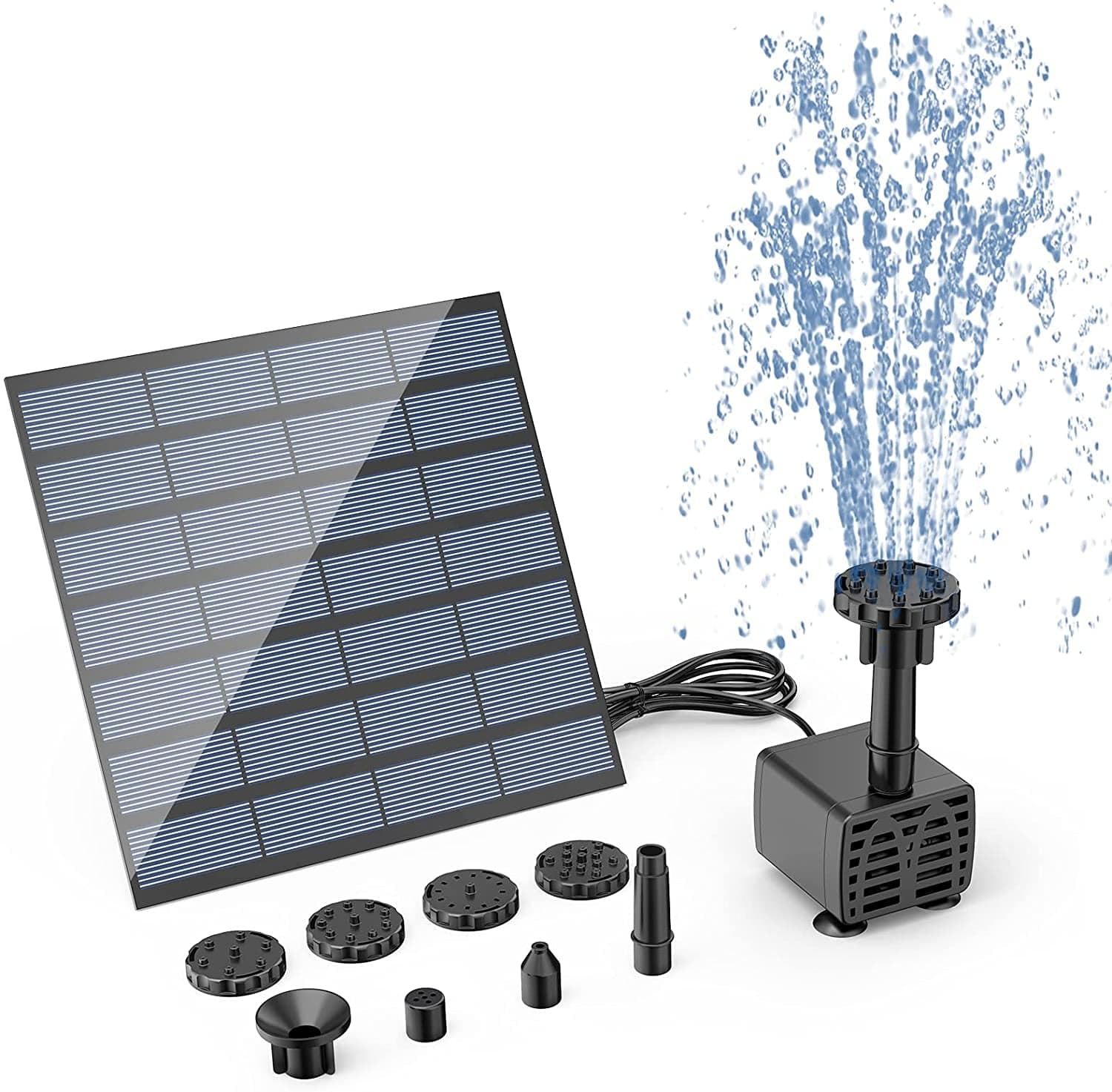 AISITIN Solar Fountain Water Pump, Solar Powered Bird Bath Fountain ...