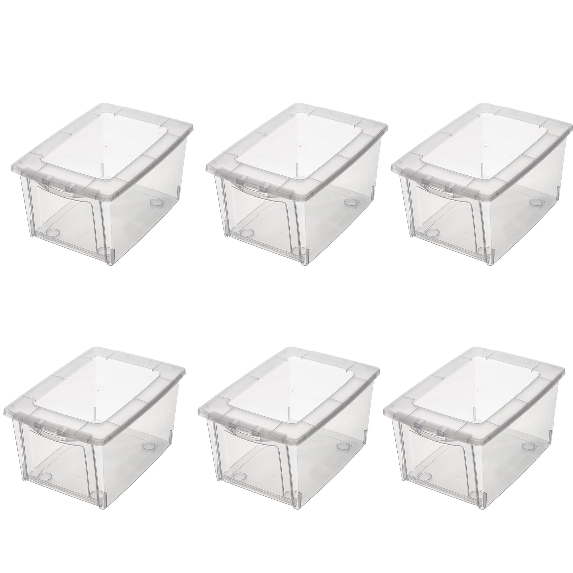 Mainstays Shoe Storage box with Drop Front Door 6PK, Clear Plastic ...