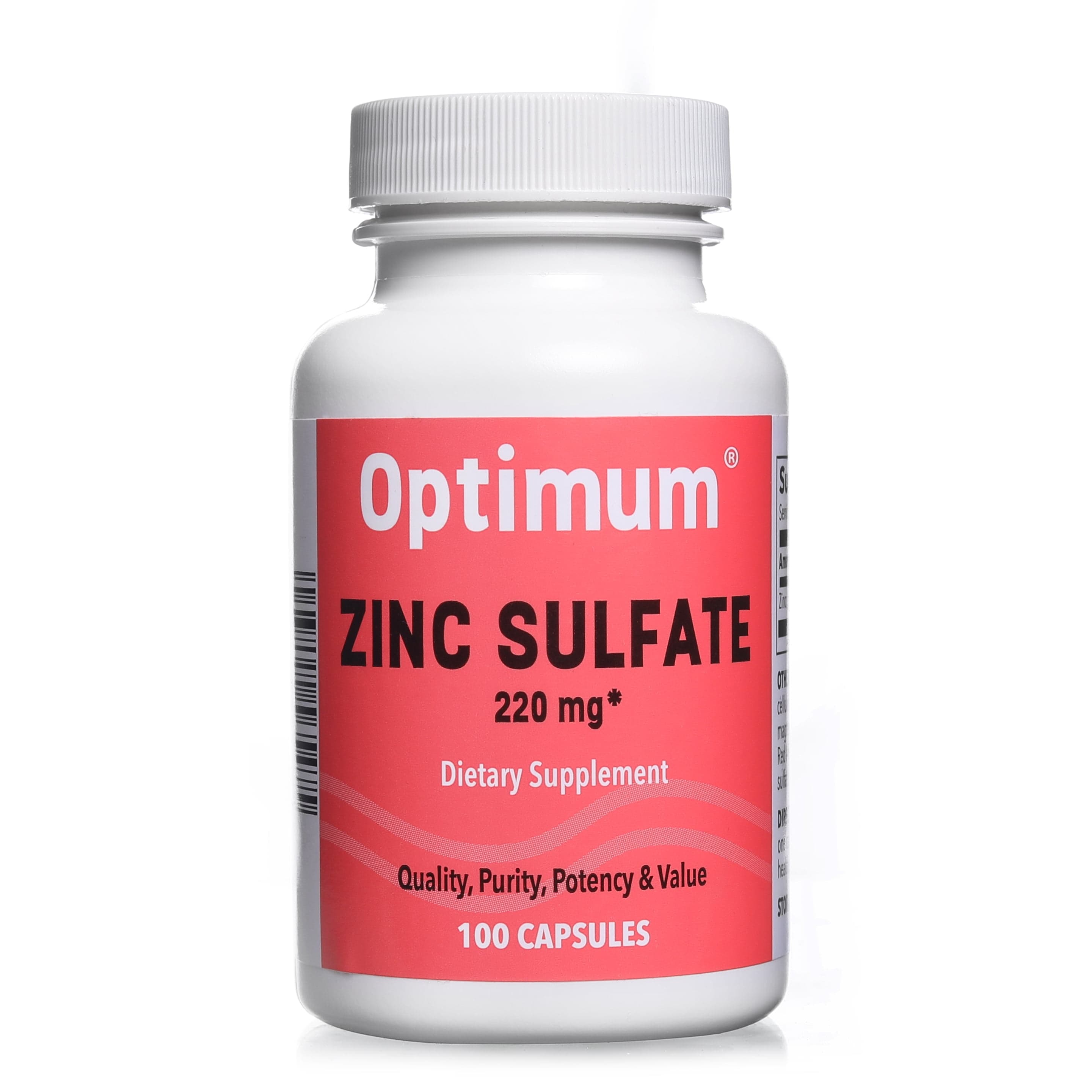 Zinc Sulfate 220 mg 100 Count Capsules | Dietary Supplement