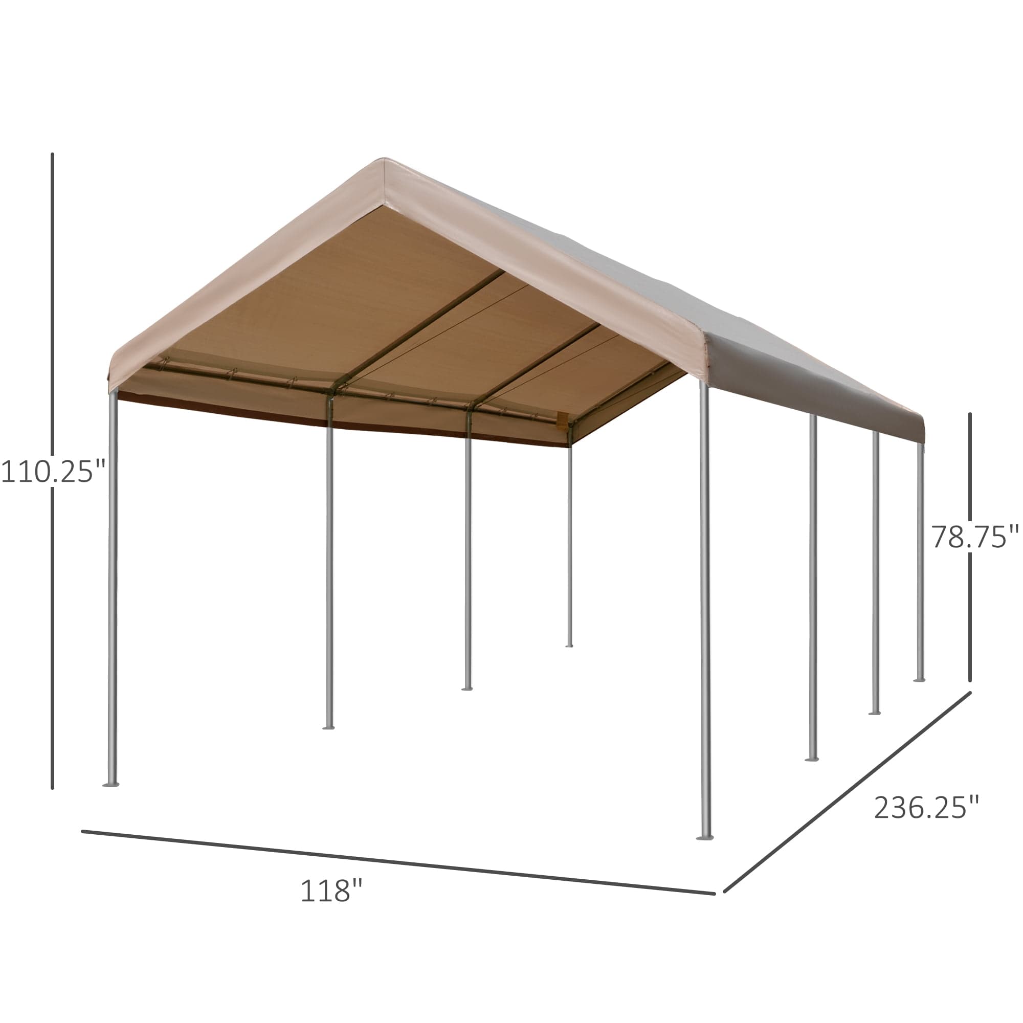 ALEKO 10 X 20 Heavy Duty Outdoor Carport Gazebo Canopy Tent, 57% OFF