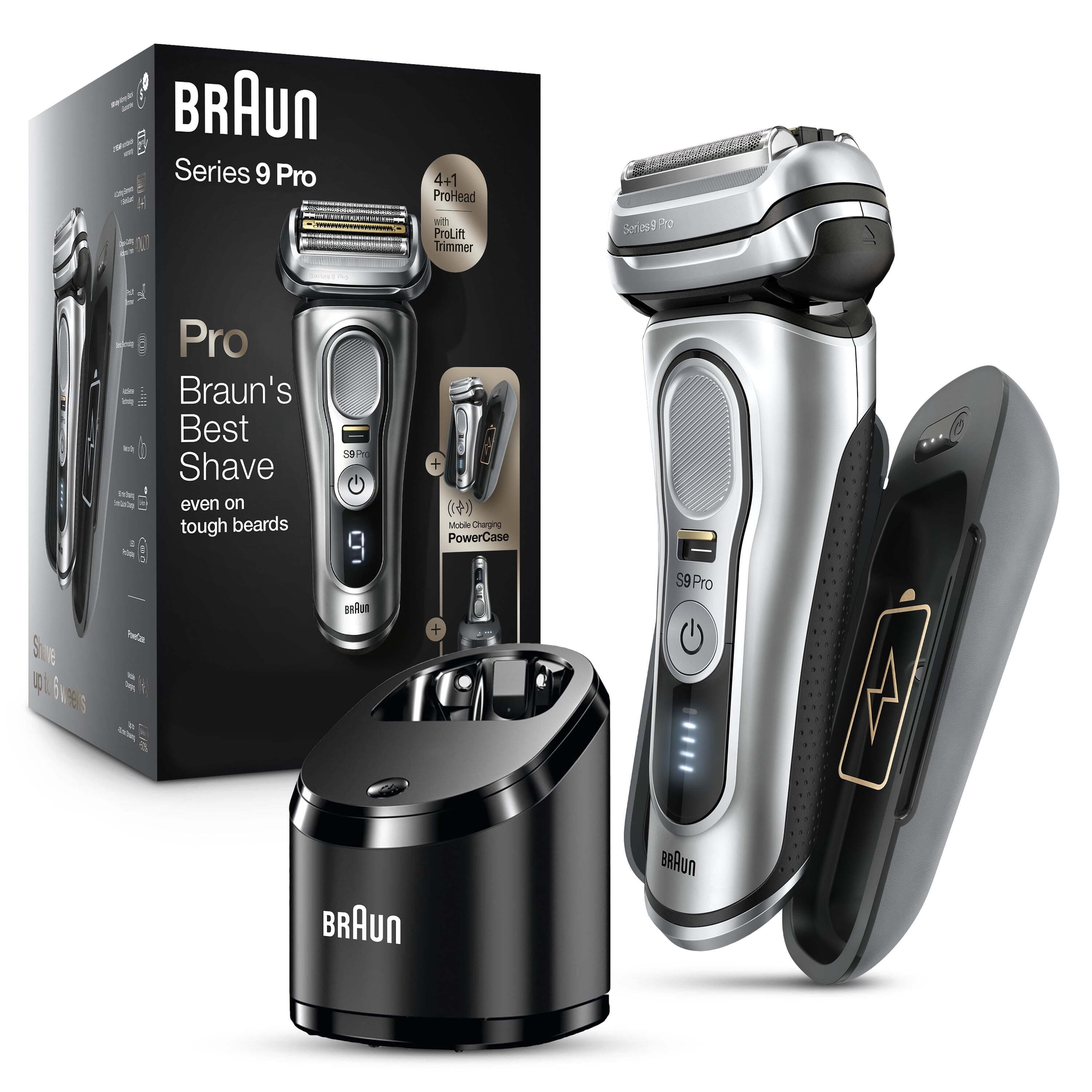 Braun Series 9 Pro Electric Razor for Men with PowerCase, Clean Station ...