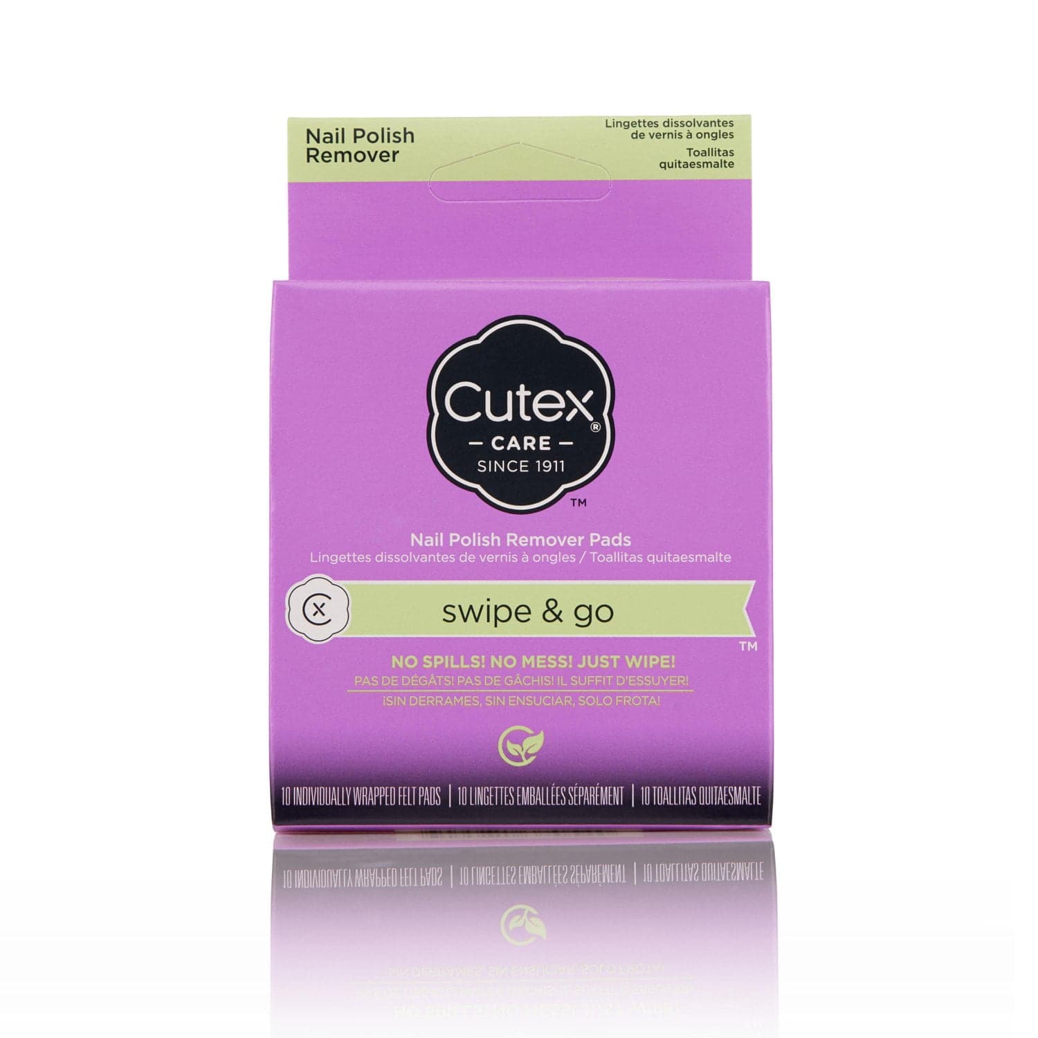 Cutex Care Swipe and Go Nail Polish Remover Pads, 10 Count - Walmart.com
