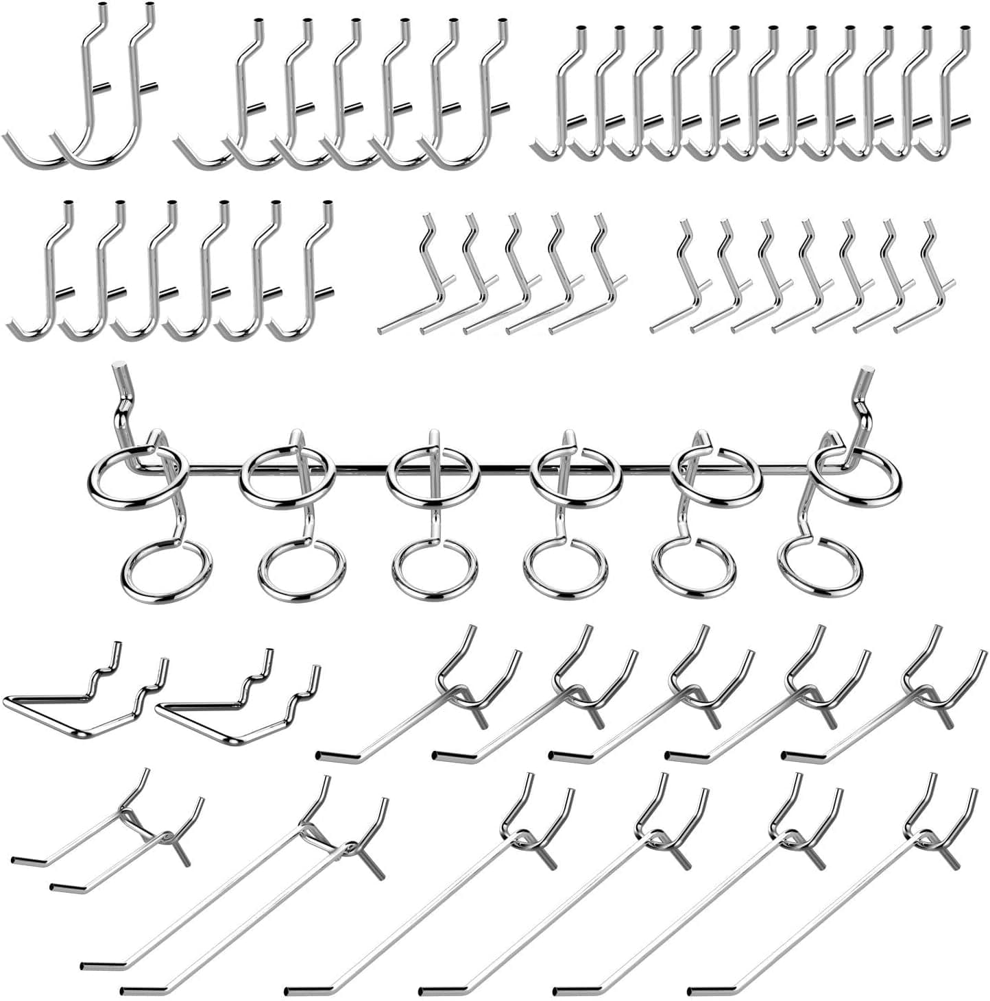 Hiltex 53106 50-Piece Heavy Duty Pegboard Hook Set, Tools & Garage ...