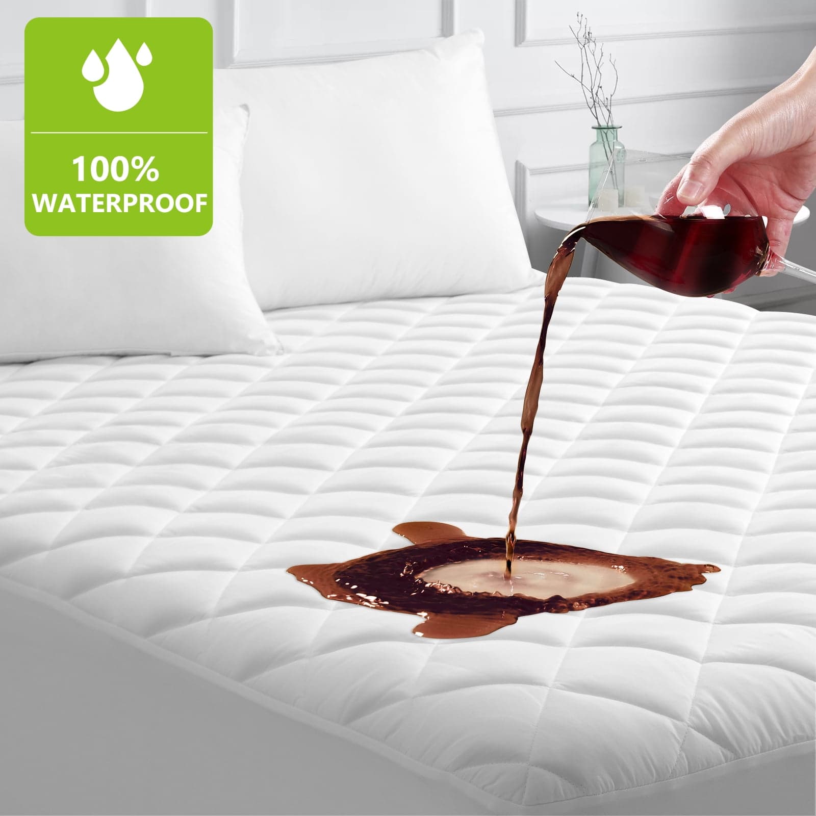 "JPHOME Twin XL Quilted Waterproof Mattress Protector Pad with 8"" - 21 ...