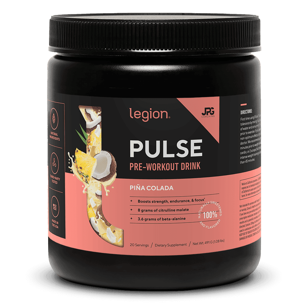 Legion Pulse Pre Workout with Caffeine for Energy, Pina Colada, 20 ...