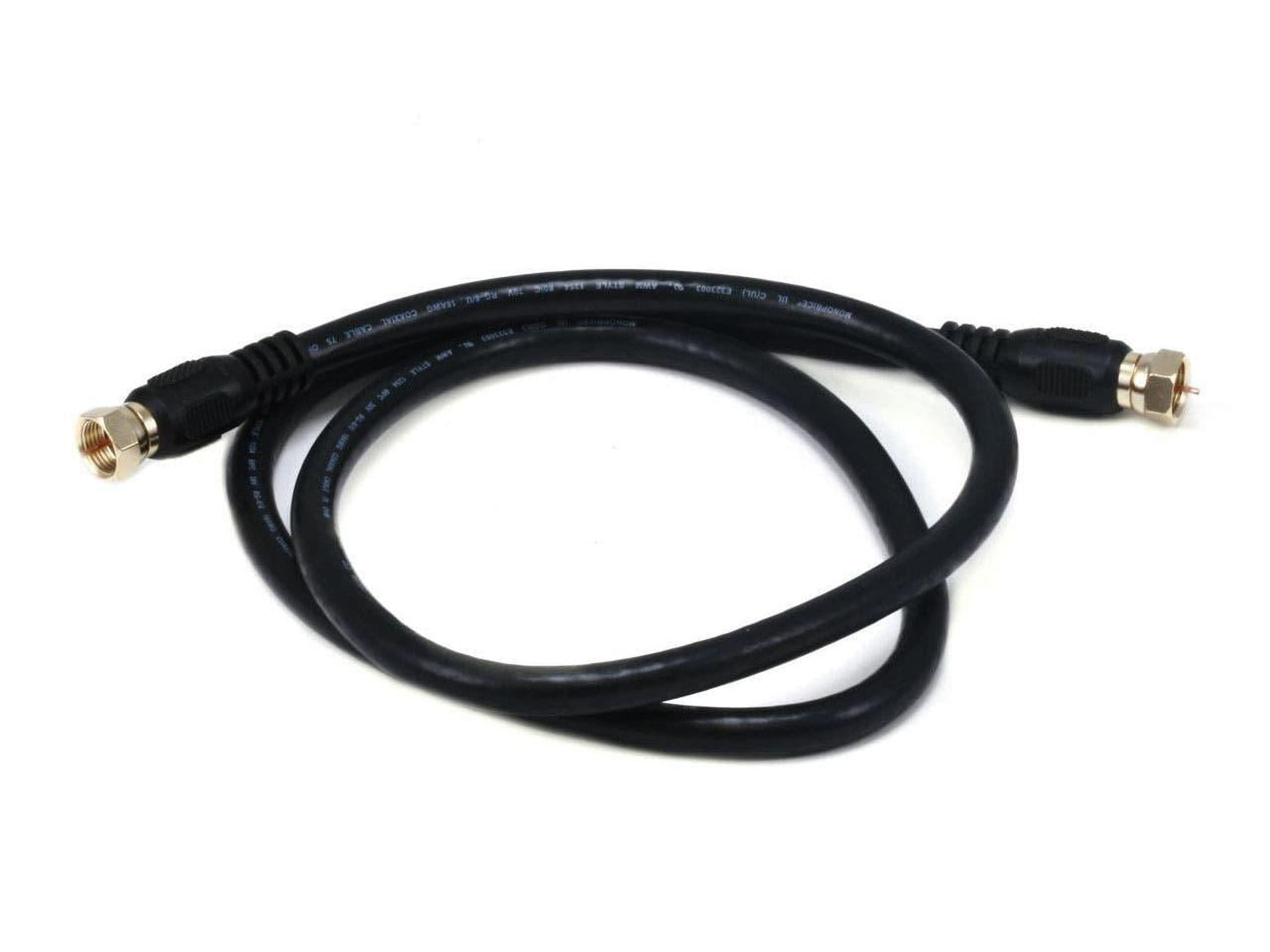Monoprice 3ft RG6 (18AWG) 75Ohm, Quad Shield, CL2 Coaxial Cable with F ...