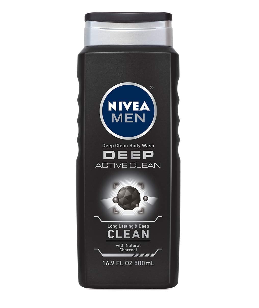 NIVEA Men DEEP Active Clean Body Wash - 8-hour Fresh Scent with Natural ...