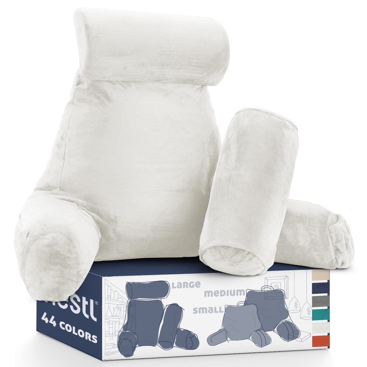 Nestl Reading Pillow, Extra Large Comfortable Bed Rest Pillow with Arms ...