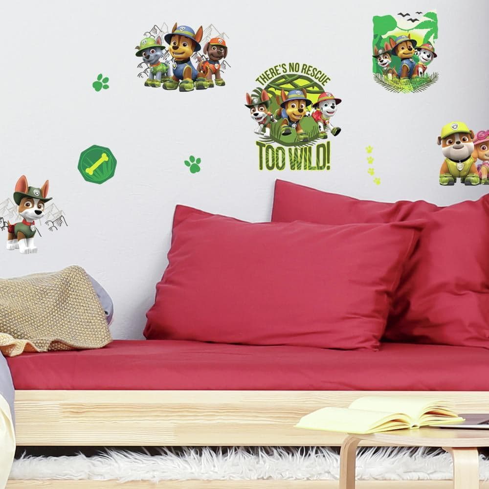RoomMates Paw Patrol Jungle Green Peel and Stick Wall Decals 8.3" x 11. ...