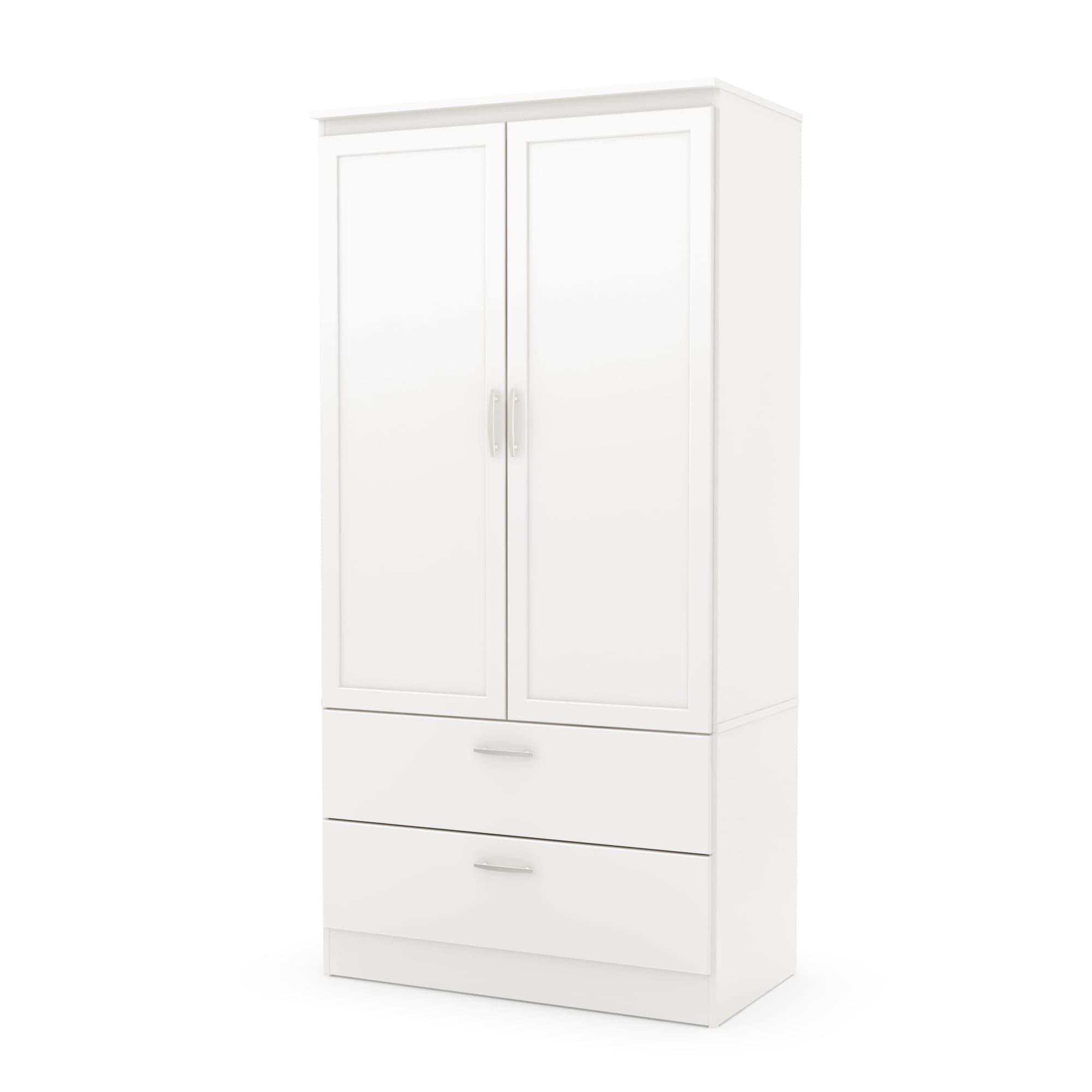 South Shore Acapella Furniture, Versatile White Wardrobe Armoire with ...
