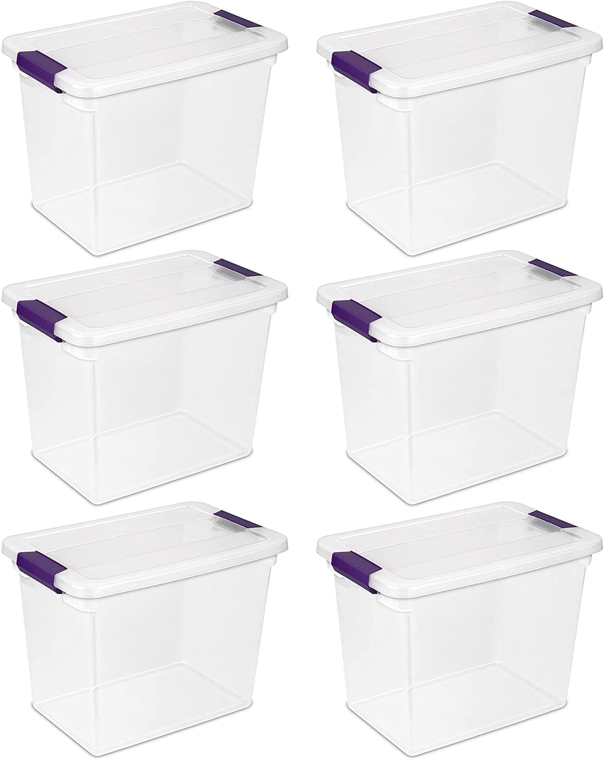 Sterilite 27 Quart ClearView Latch Box, Plastic Storage Containers with ...