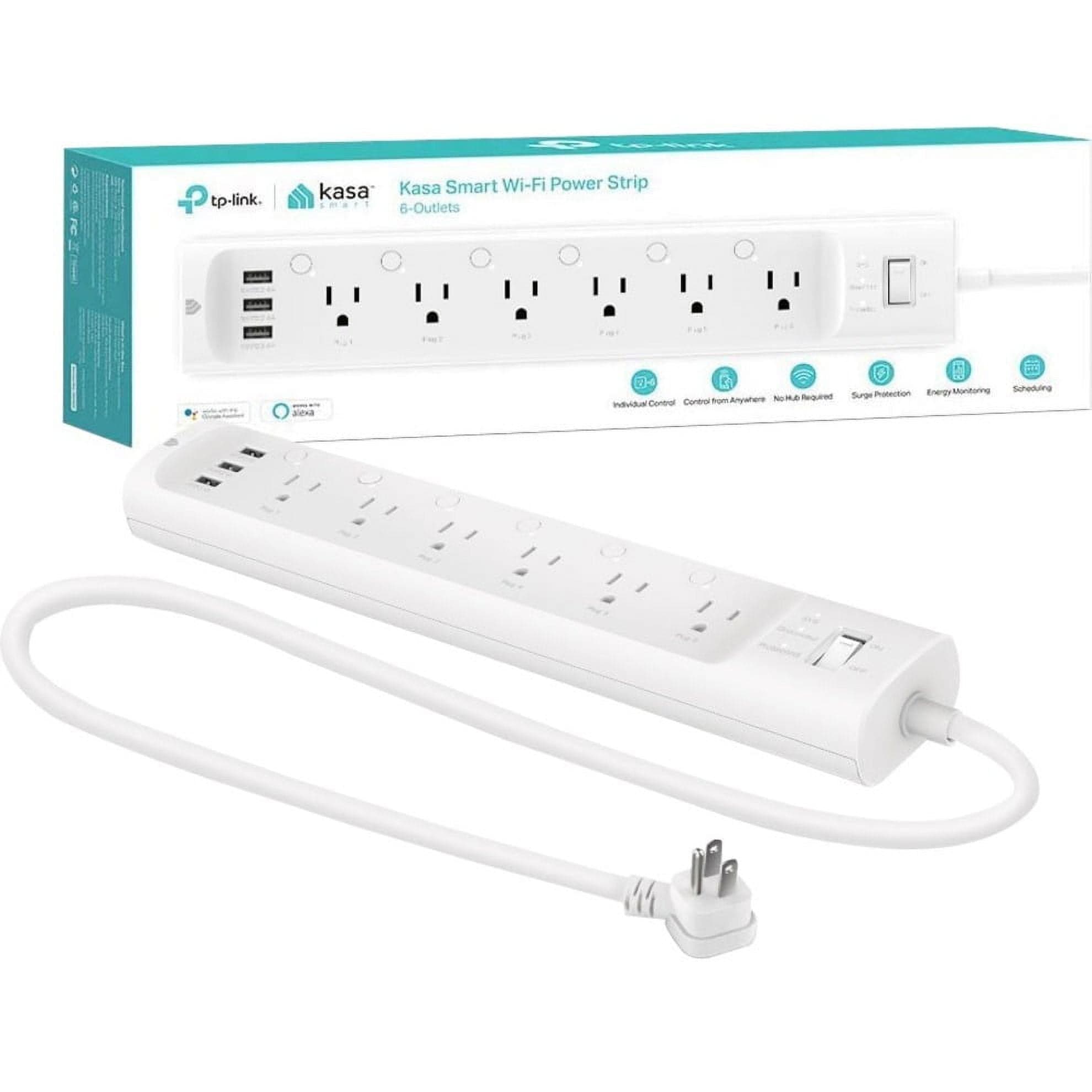 TP-Link Kasa HS300 Smart Power Strip - 6 Outlets - Walmart.com