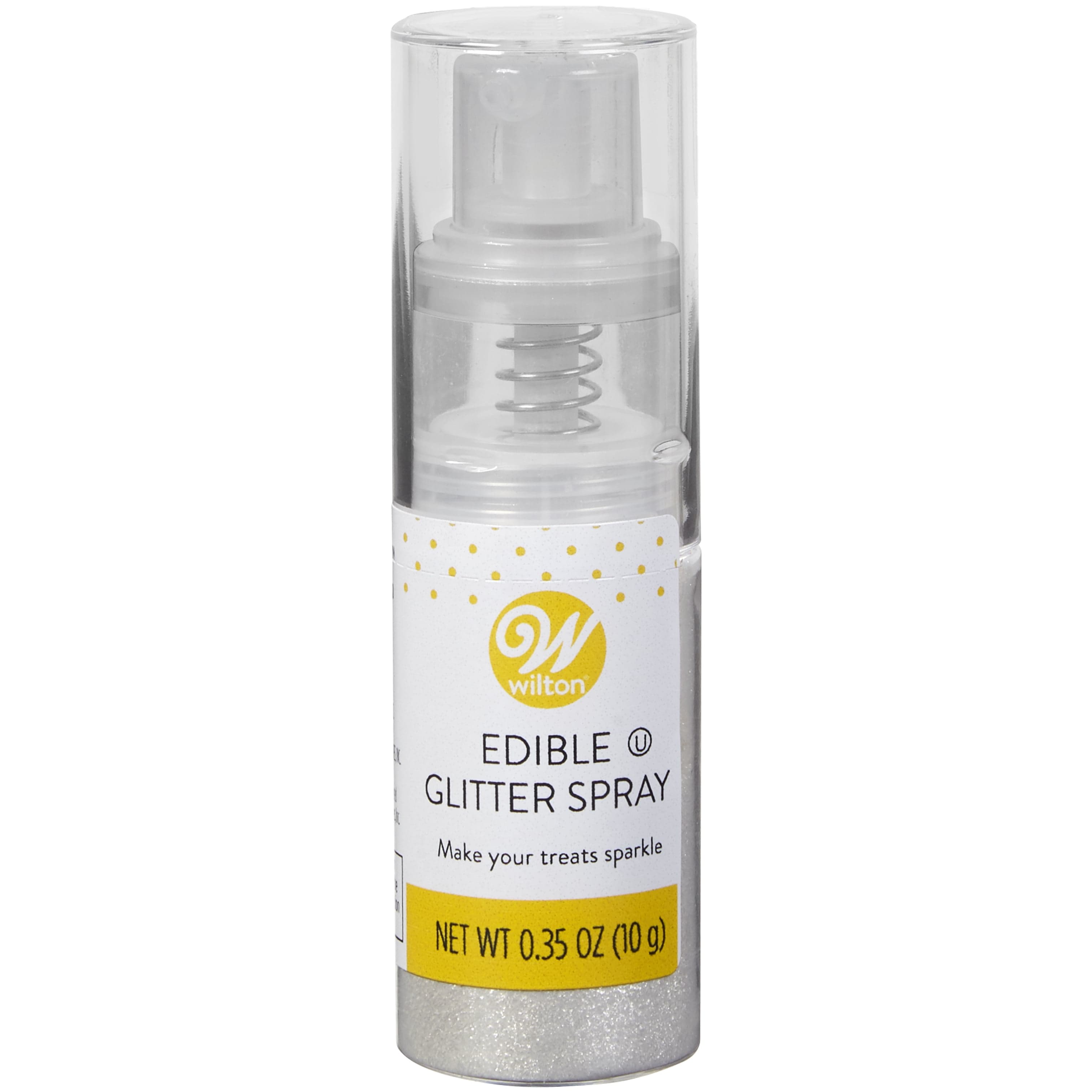 Wilton Edible Glitter Spray Dessert Sprinkles And Decorations, Silver ...