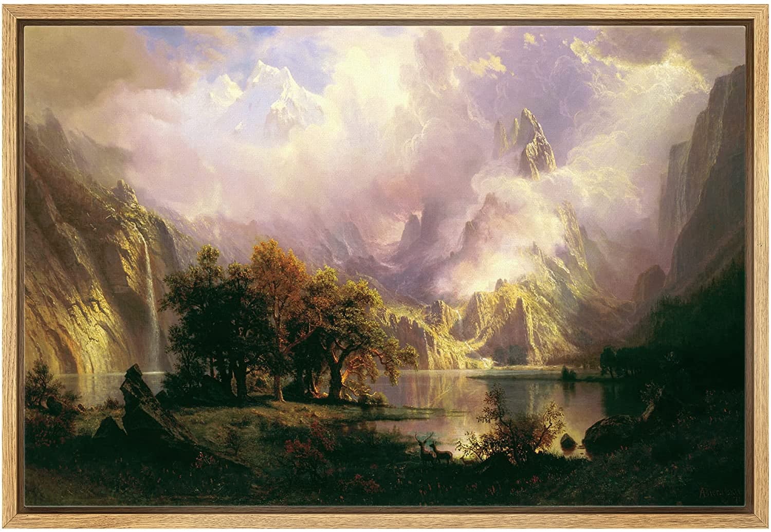 wall26 Framed Canvas Print Wall Art Mystic Rocky Mountain Landscape ...