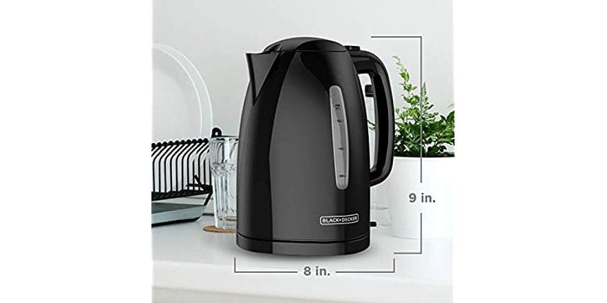 BLACK+DECKER KE1500B 1.7L Rapid Boil Electric Cordless Kettle, Black