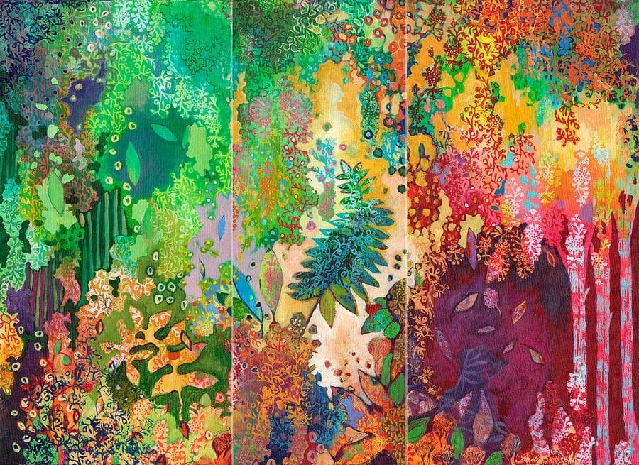 Forest Spirits Triptych Painting by Jennifer Lommers - Fine Art America