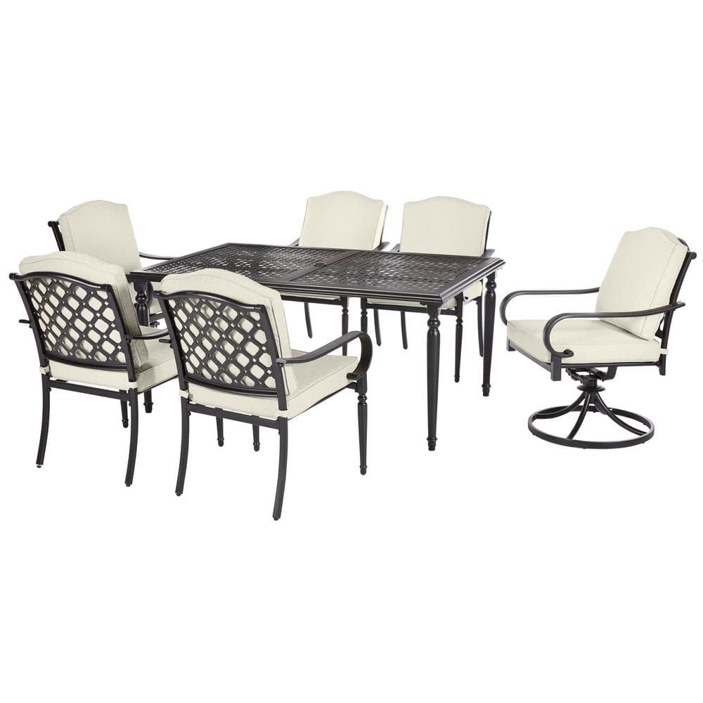 Hampton Bay Laurel Oaks 4-Piece Brown Steel Outdoor Patio Conversation ...