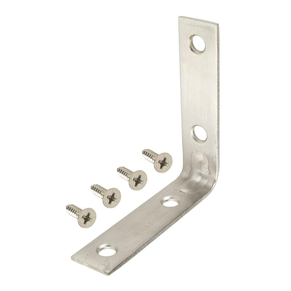Everbilt 3 in. Stainless Steel Corner Brace (4-Pack)-14549 - The Home Depot
