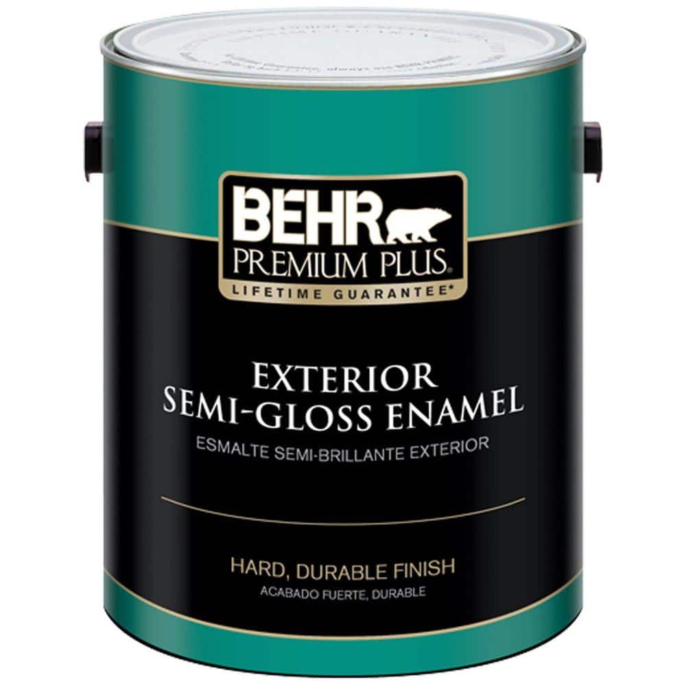 BEHR PREMIUM PLUS 1 gal. Medium Base Semi-Gloss Enamel Exterior Paint ...
