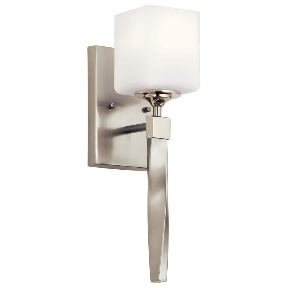 KICHLER Marette 1-Light Brushed Nickel Bathroom Indoor Wall Sconce ...