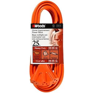 Woods 50 ft. 14/3 SJTW Multi-Outlet (3) Outdoor Heavy-Duty Extension ...