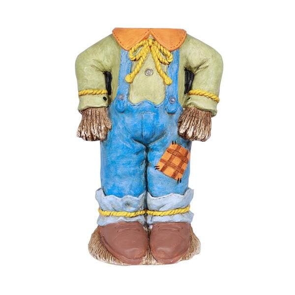 Alpine Corporation 20 in. Halloween Scarecrow Pumpkin Holder with Warm ...