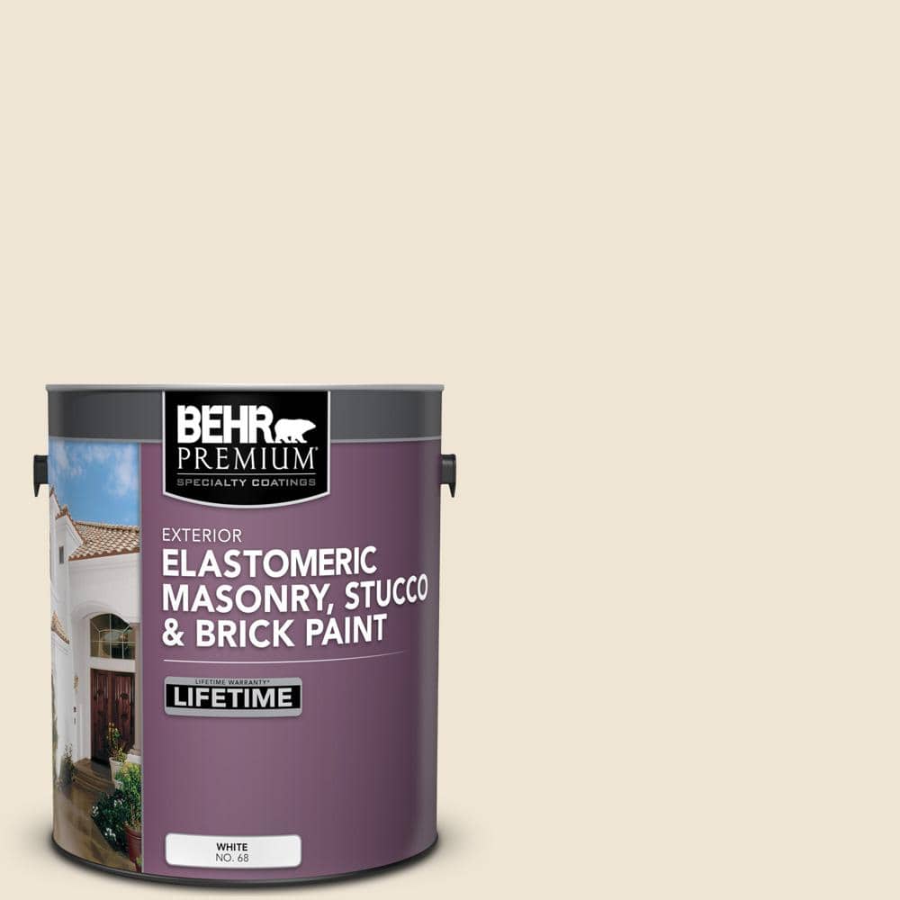 BEHR PREMIUM 1 gal. #N290-1 Original White Elastomeric Masonry, Stucco ...