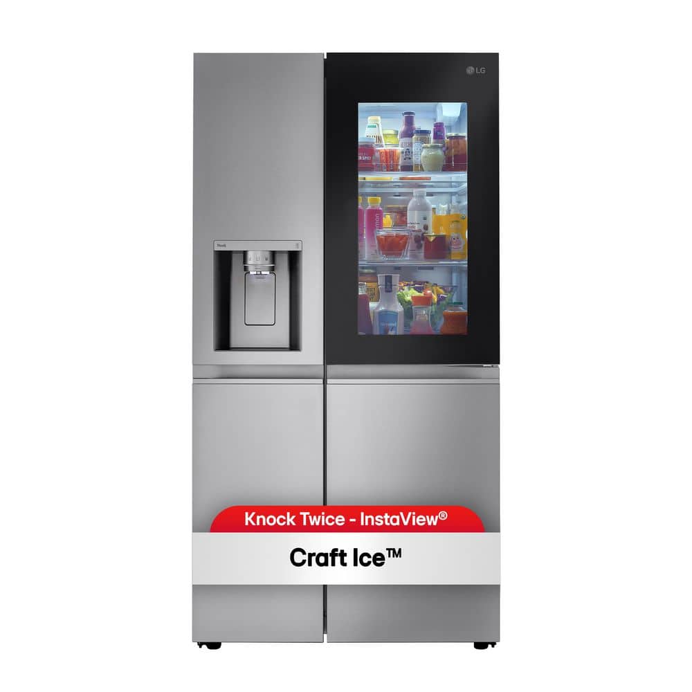 LG 27 cu. ft. Side-By-Side Refrigerator with Instaview Glass ...