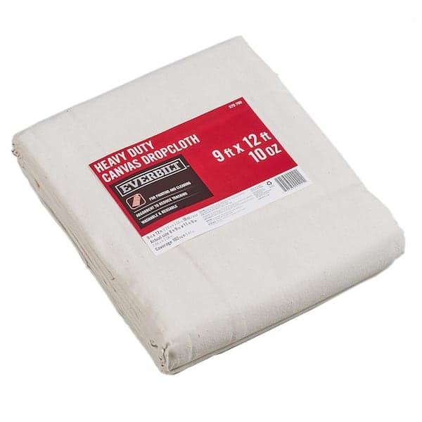 Everbilt 9 Ft x 12 Ft Heavy Duty Canvas Drop Cloth 91210OZ - The Home Depot