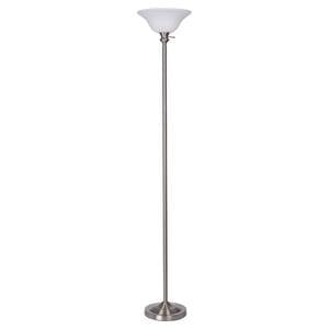 Hampton Bay 71.25 in. Nickel Torchiere Floor Lamp 18115-009