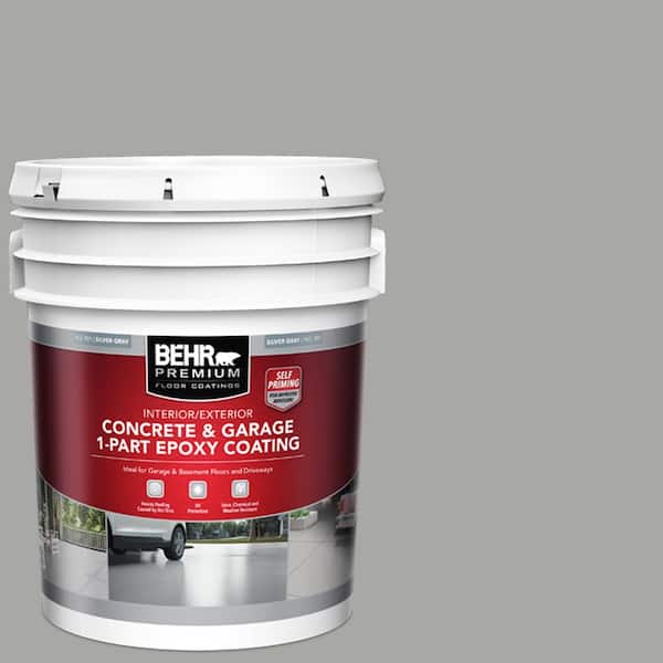 BEHR PREMIUM 5 gal. #901 Silver Gray Self-Priming 1-Part Epoxy Satin ...