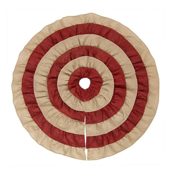 Glitzhome 48 in. D Christmas Tree Collar Faux Burlap Tree Skirt ...