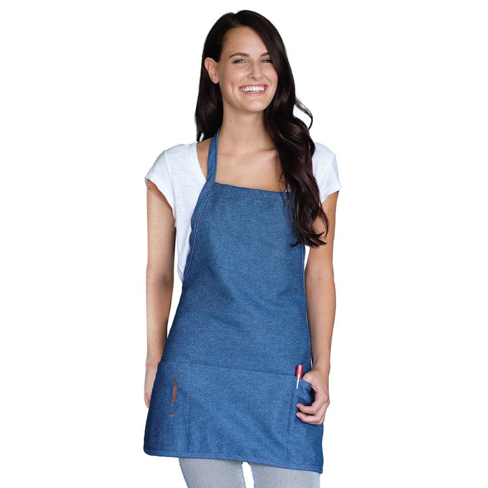 Bib Apron 3-Pockets Made in USA – Los Angeles World Embroidery