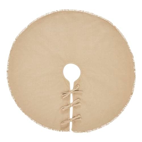 VHC Brands 48 in. Jute Burlap Poinsettia Natural Tan Holiday Decor Tree ...