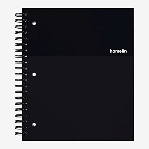 Hamelin 1 Subject, Graph Paper, Hard Cover Spiral Bound Grid Notebook, 4 Square Per Inch 150 Pages ELECTRIC Blue 8.5" x11