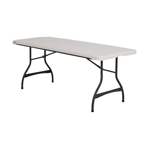 LIFETIME Premium Commercial 6 Foot Foldable Table, White Granite Colour
