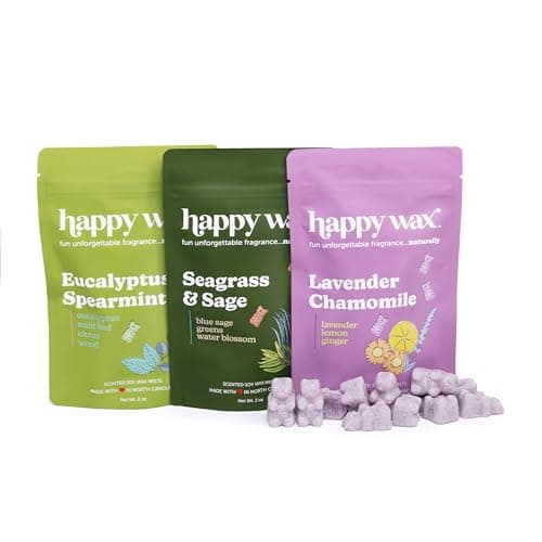 Happy Wax Scented Natural Soy Wax Melts – Scented Wax Melts Infused with Essential Oils, Non Toxic Wax Bears for Wax Warmers and melters (Spa)