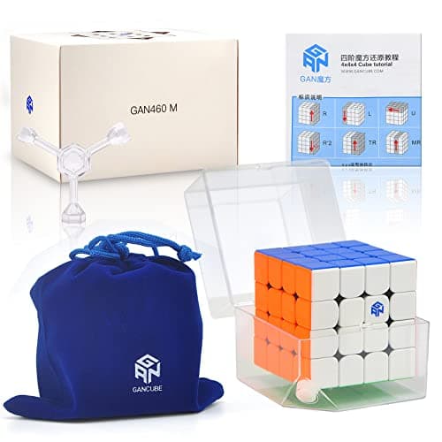 GAN 460 M 4x4 Magnetic Speed Cube, Brain Teasers 3D Puzzle Toy for Kids Adults Travel Games Holiday Stocking Stuffers Birthday Gifts (Stickerless)