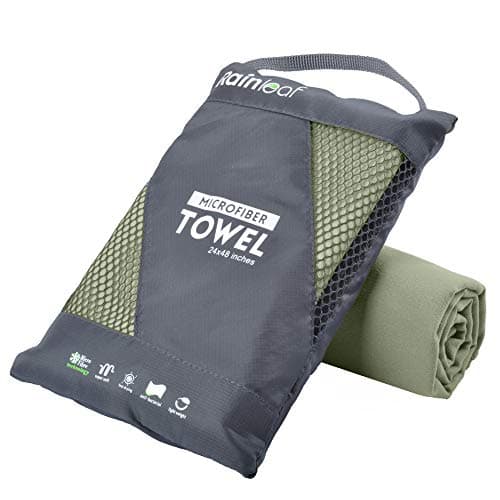 4monster Microfiber Travel Towel, Quick Dry Sport Towel, Super Absorbent, Compact, Lightweight,Soft, Suitable for Gym,Bath,Beach,Yoga,Camping,Golf,Hiking,Backpacking,Sports,Workout Army-Green XXL