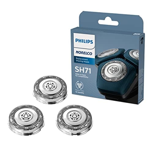 SH71 Replacement Shaving Heads, Compatible for Philips, Compatible for Norelco, Shaver Series 7000 and Angular-Shaped Series 5000, SH71/52(3pc-SH71)
