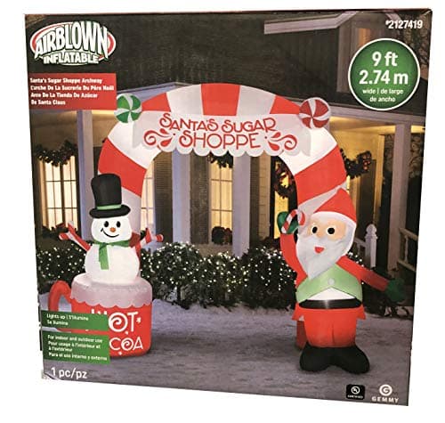 Gemmy 9ft Christmas Archway with Santa and Snowman